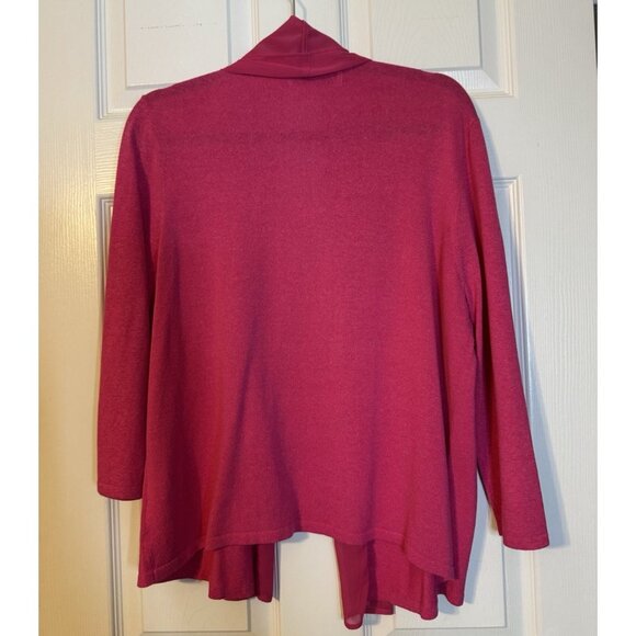 Kasper Cardigan Jacket L Large Pink Lightweight Ruffled - Picture 13 of 15